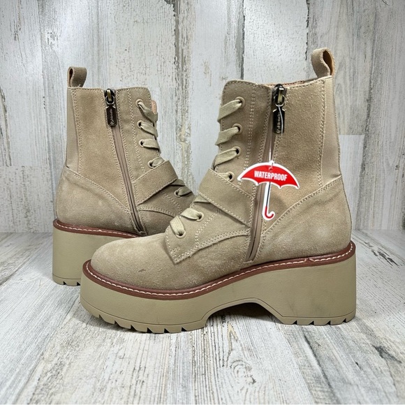 NEW Blondo Grayce Tan Waterproof Platform Lace Up Ankle Bootie #1230 - Picture 5 of 13